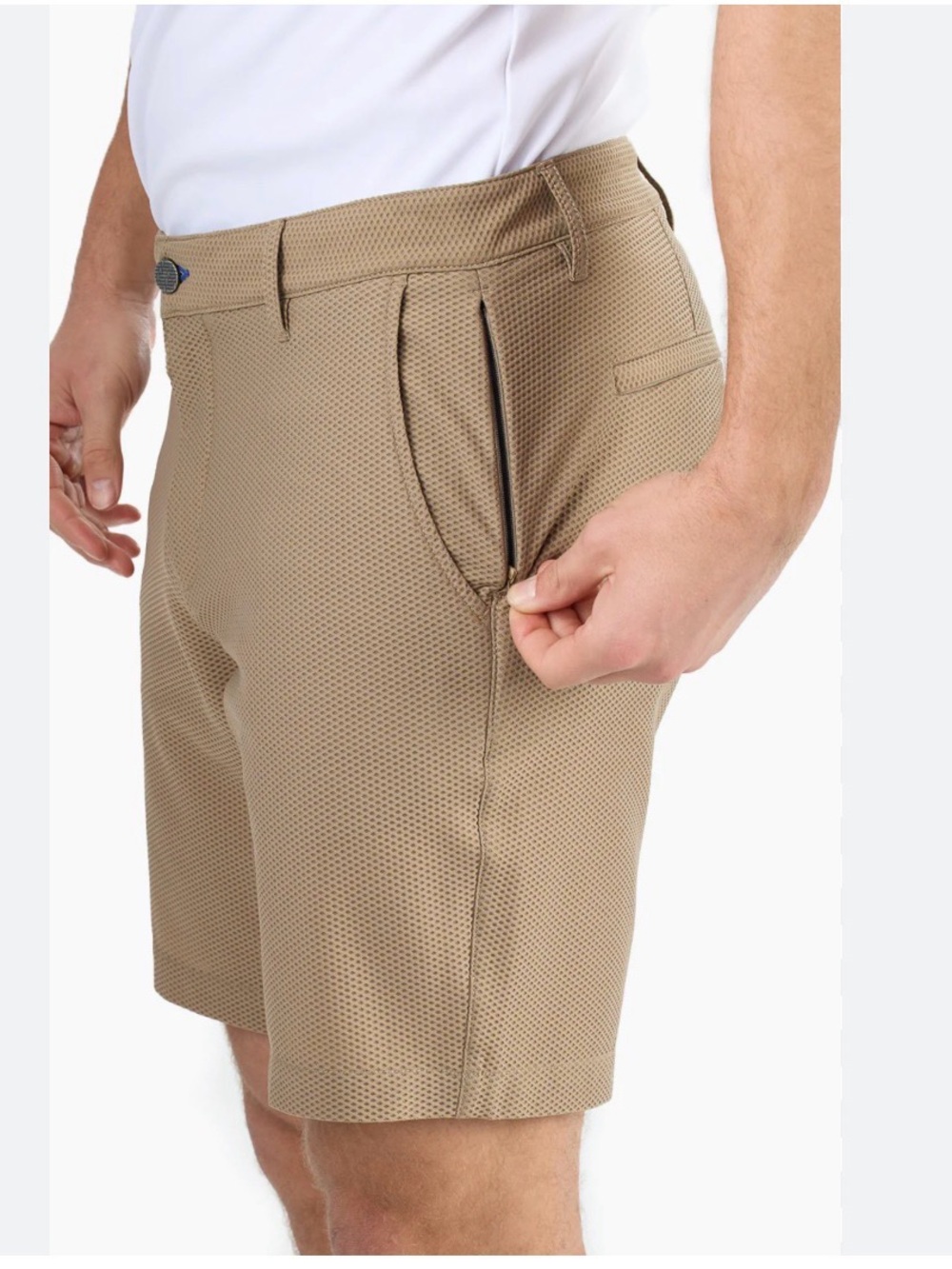 Twillory Tailored Fit Performance Fabric The Hustle Men’s Khaki Shorts Size 34